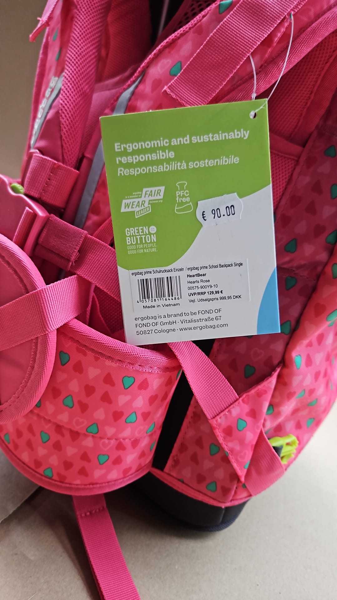 Ergobag  00575-900Y9-10 ergobag prime Schulrucksack Einzeln Hearts Rose