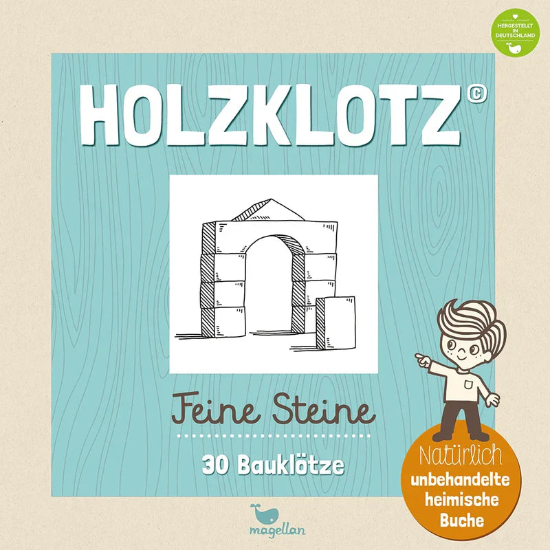 Magellan Holzklotz – Feine Steine 30 Bauklötze aus Holz