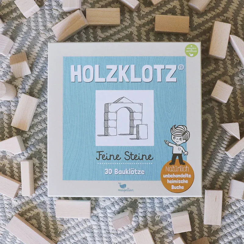 Magellan Holzklotz – Feine Steine 30 Bauklötze aus Holz