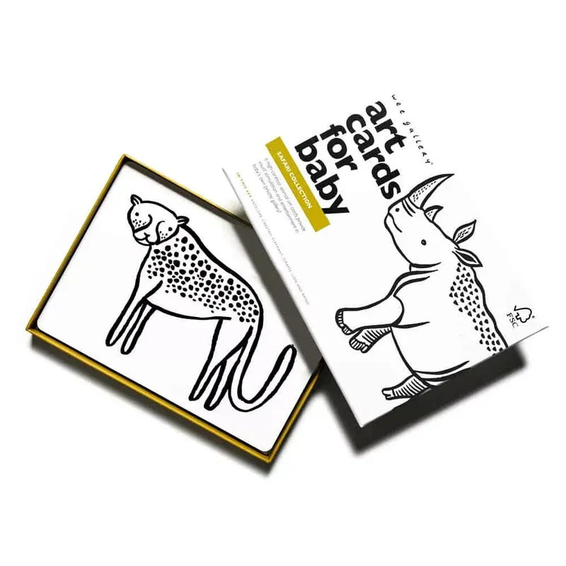 Weegallery Art Cards weegallery Kontrastkarten Baby Safari Collection